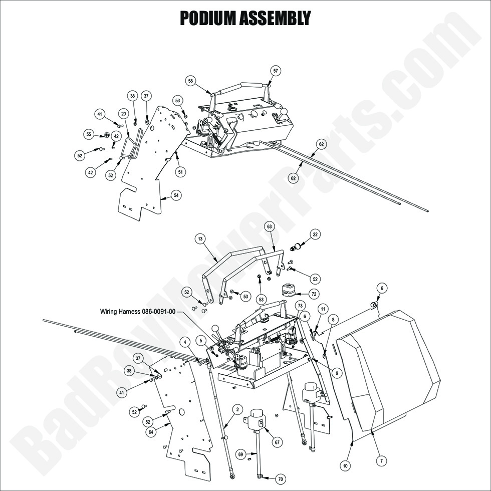 3536 - Bad Boy Mower Parts Lookup > 2024 > Revolt (48\"-61\" Decks) > Podium Assembly